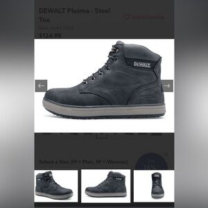 SOLD ON MECARI DEWALT Plasma MENS SIZE 11 Steel toe Boots Shoes For Crews